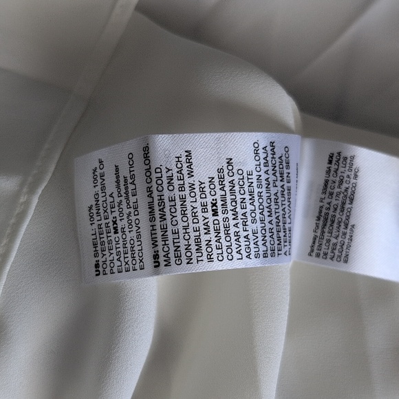 WHBM Pleated White Midi Skirt with Black MP - Picture 6 of 6